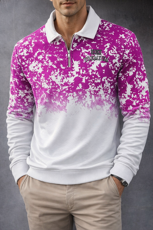 Men's Double shade korean Collar premium old money Zipper Full sleeve tshirts@249