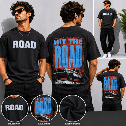 Round neck Front and back print drop shoulder Tshirt 1 pc @199 and 3 pcs @ 499