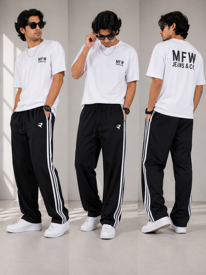 NS 3 Line baggy type track pants buy 3 pcs @499(Pls read description before ordering)[Black]