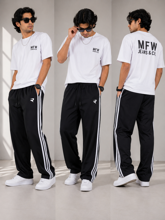 NS 3 Line baggy type track pants buy 3 pcs @499(Pls read description before ordering)[Black]