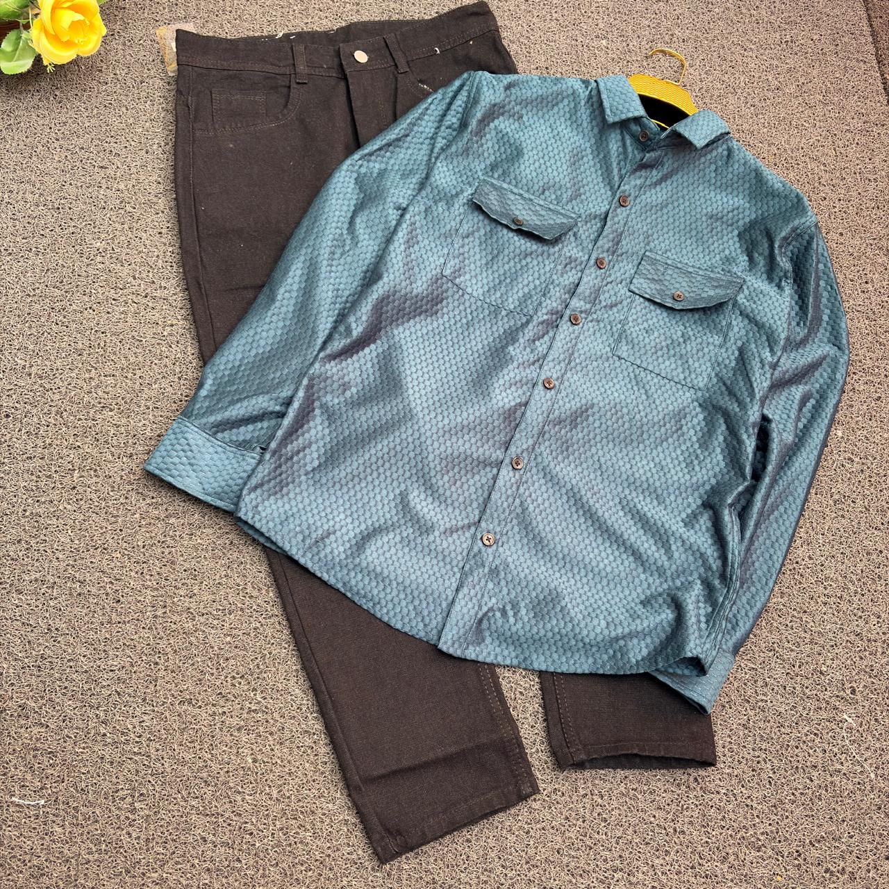 2 in 1 combo Double pocket shirts + mom fit jeans buy @600