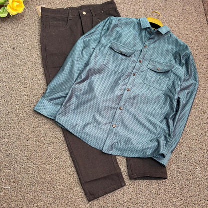 2 in 1 combo Double pocket shirts + mom fit jeans buy @600