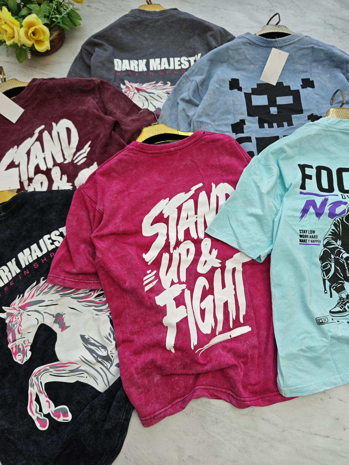3 in 1 combo buy 3 pcs Random design Acid wash tshirts buy 500 only(Read description before ordering)
