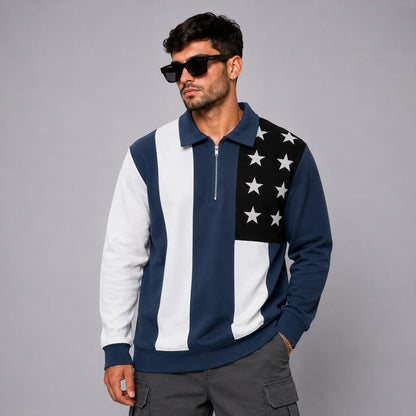 Men's korean Collar printed premium old money Zipper Full sleeve tshirts@249 (Fabric Reference – Please Read Description)