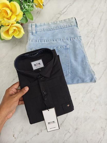 2 in 1 combo MFW plain shirts + mom fit pant buy @600 rs only