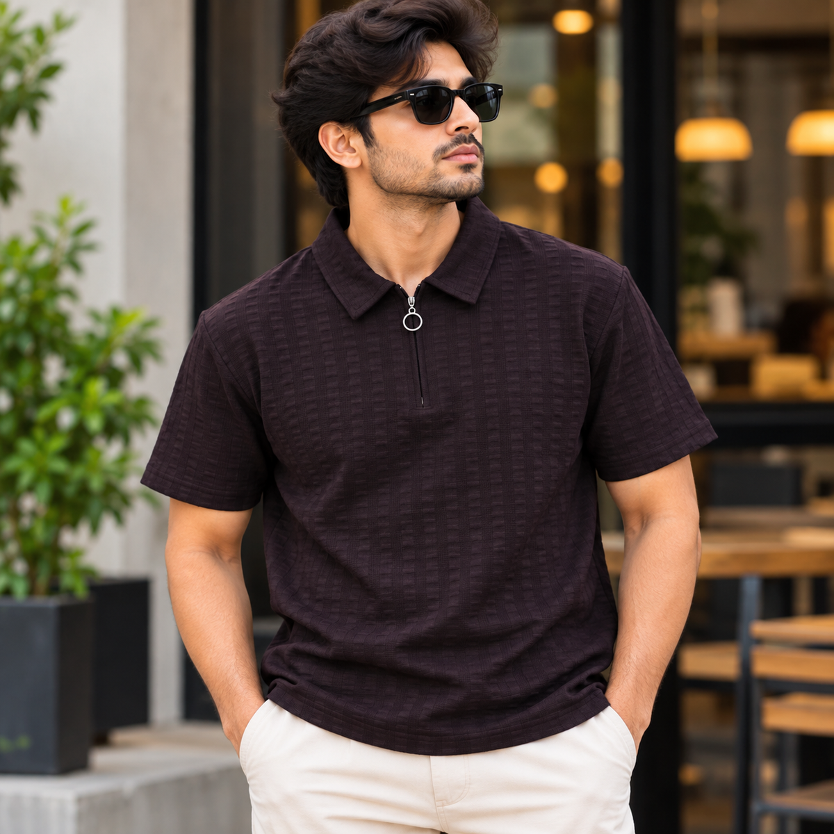 Mfw Half sleeve zipper Tshirt 1 pc @199 and 3 pcs @ 499
