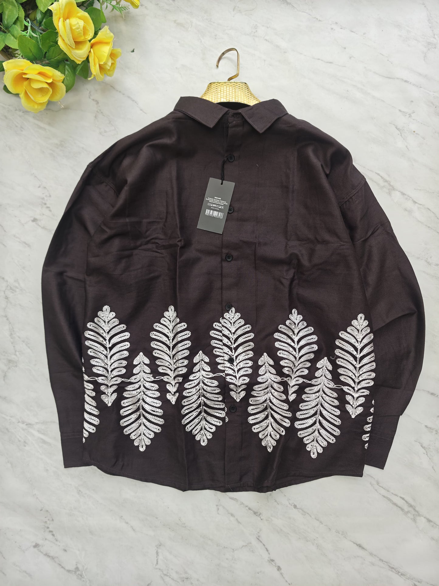 Men's Full sleeve Cotton Bottom Embroidery Shirts single pcs @350 and Buy 3 pc combo @999 (N3)