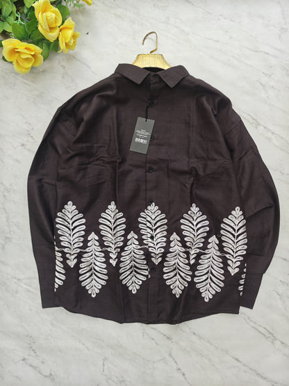 Men's Full sleeve Cotton Bottom Embroidery Shirts single pcs @350 and Buy 3 pc combo @999 (N3)