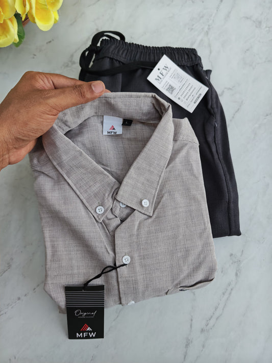 2 in 1 combo MFW korean Lenin shirts + Lenin relax fit pant combo buy @500 rs only