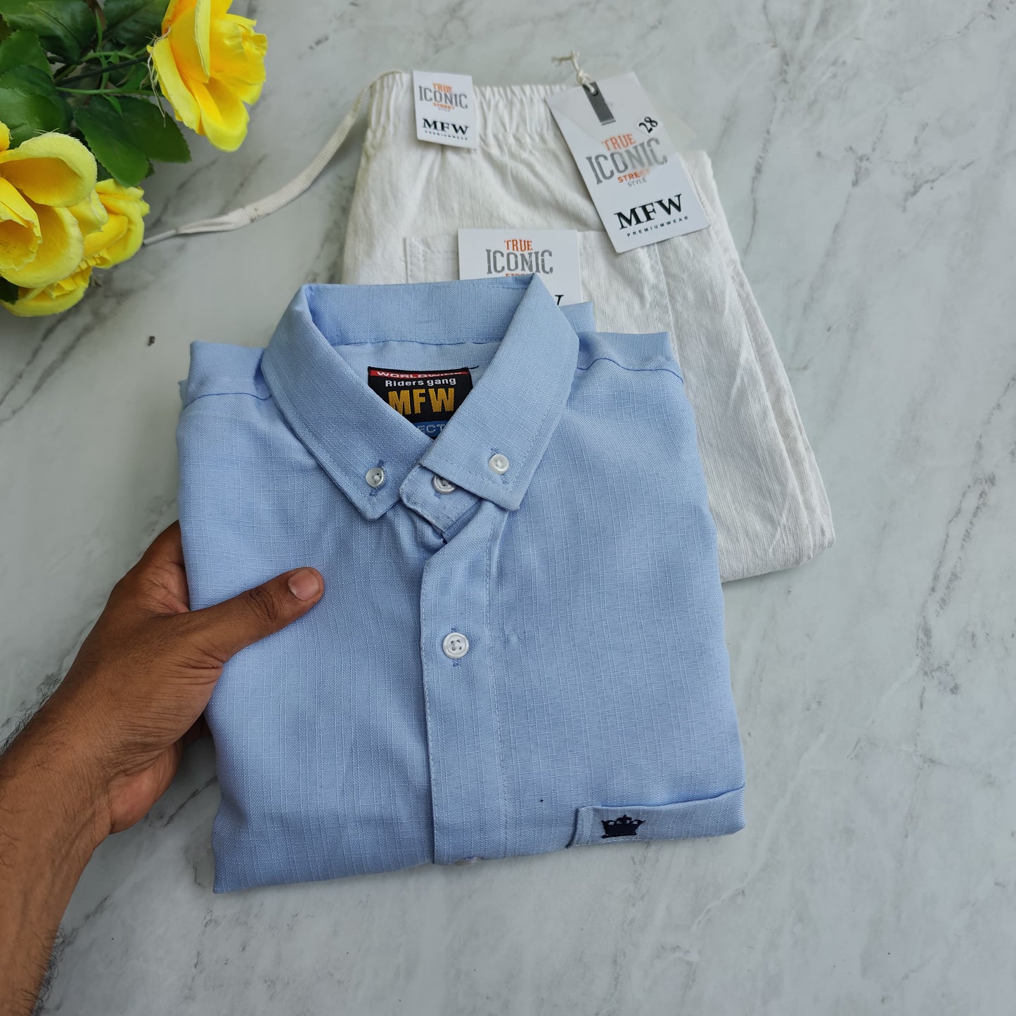 2 in 1 combo mfw lenin shirts + Lenin relax fit pant combo buy @550 rs only