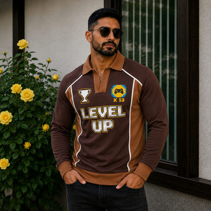 Men's korean Collar printed premium old money Zipper Full sleeve tshirts@249 (Fabric Reference – Please Read Description)