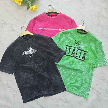 3 in 1 combo buy 3 pcs Random design Acid Spary wash Drop shoulder tshirt buy @500 only (Read Description)