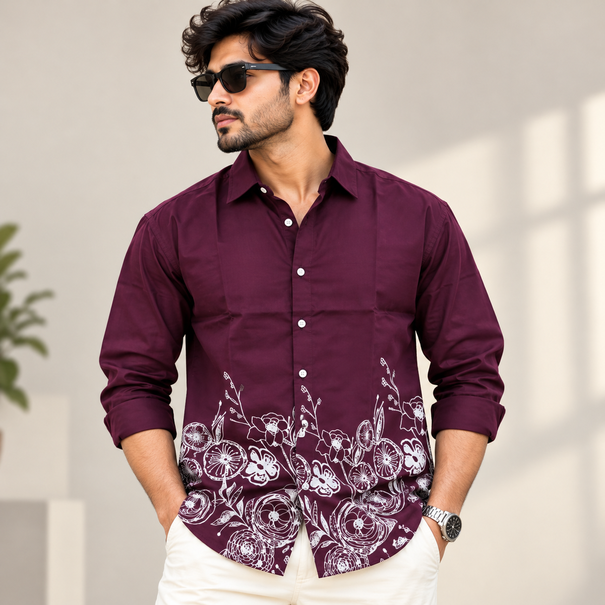 Men's Full sleeve Bottom Viscose Printed Shirts single pcs @350 and Buy 3 pc combo @999