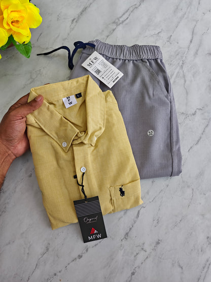 2 in 1 Combo MFW Lenin shirts + lenin relax fit pant buy @500 rs only