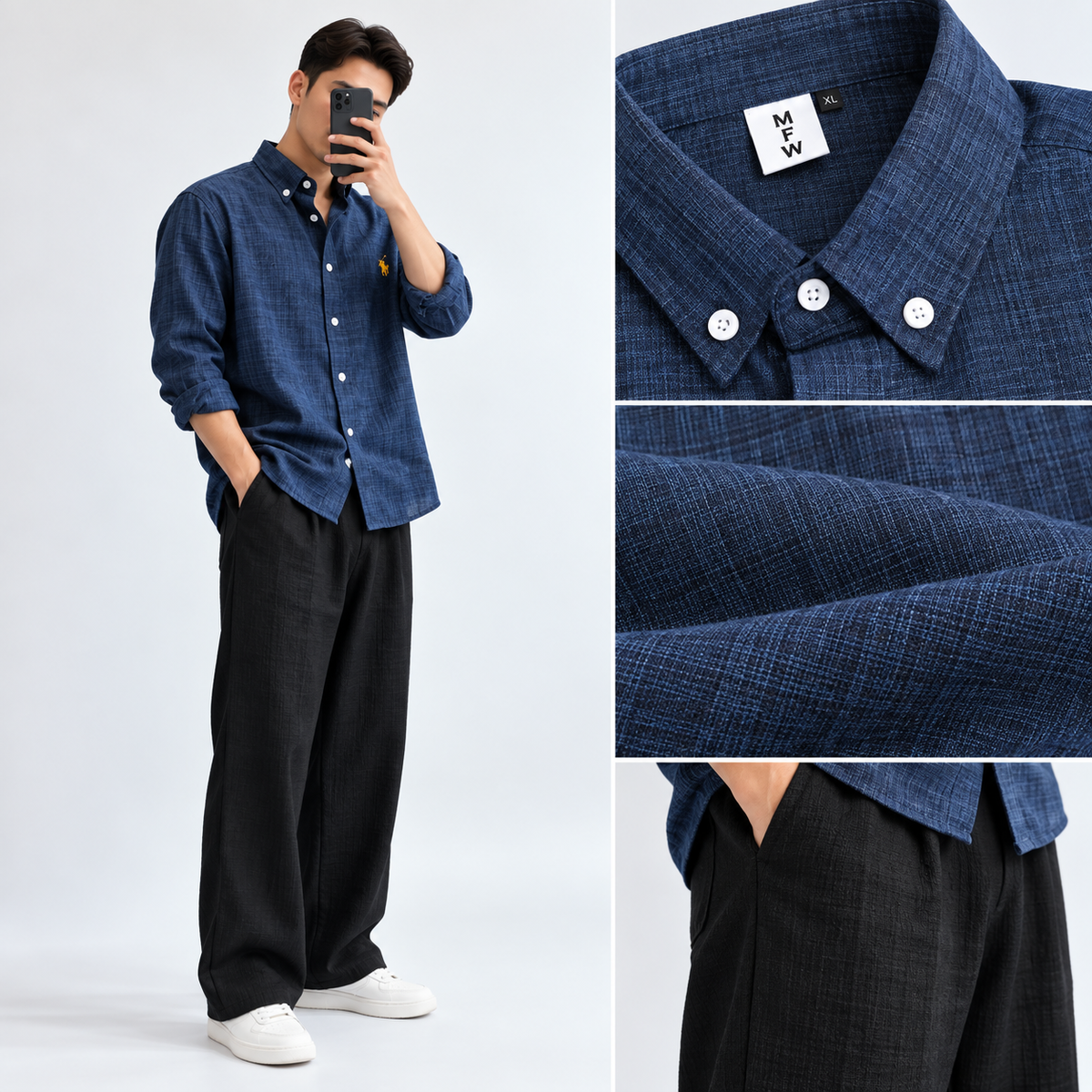 2 in 1 Combo MFW old money type korean lenin shirts + Lenin relax fit pant buy @600 rs only