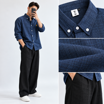 2 in 1 Combo MFW old money type korean lenin shirts + Lenin relax fit pant buy @600 rs only