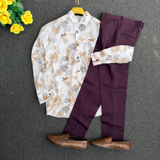 3 in 1 combo Printed Shirts & Polo fit pant & loafer @999 only