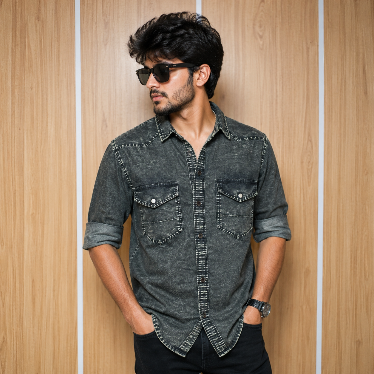 Men's Full sleeve Double pocket Denim Shirts single pcs @350 and Buy 3 pc combo @999
