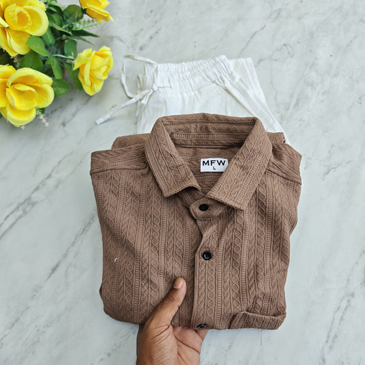 2 in 1 combo textured shirts + relax fit pants combo buy @600 rs only