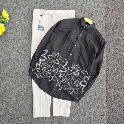 2 in 1 combo Lenin Bottom printed shirts+penut polo fit pants buy @600 rs only