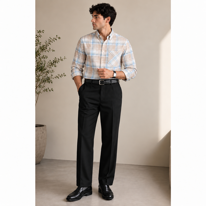 2 in 1 Combo oxford checked shirts + peanut fabric polo fit pant buy @550 rs only
