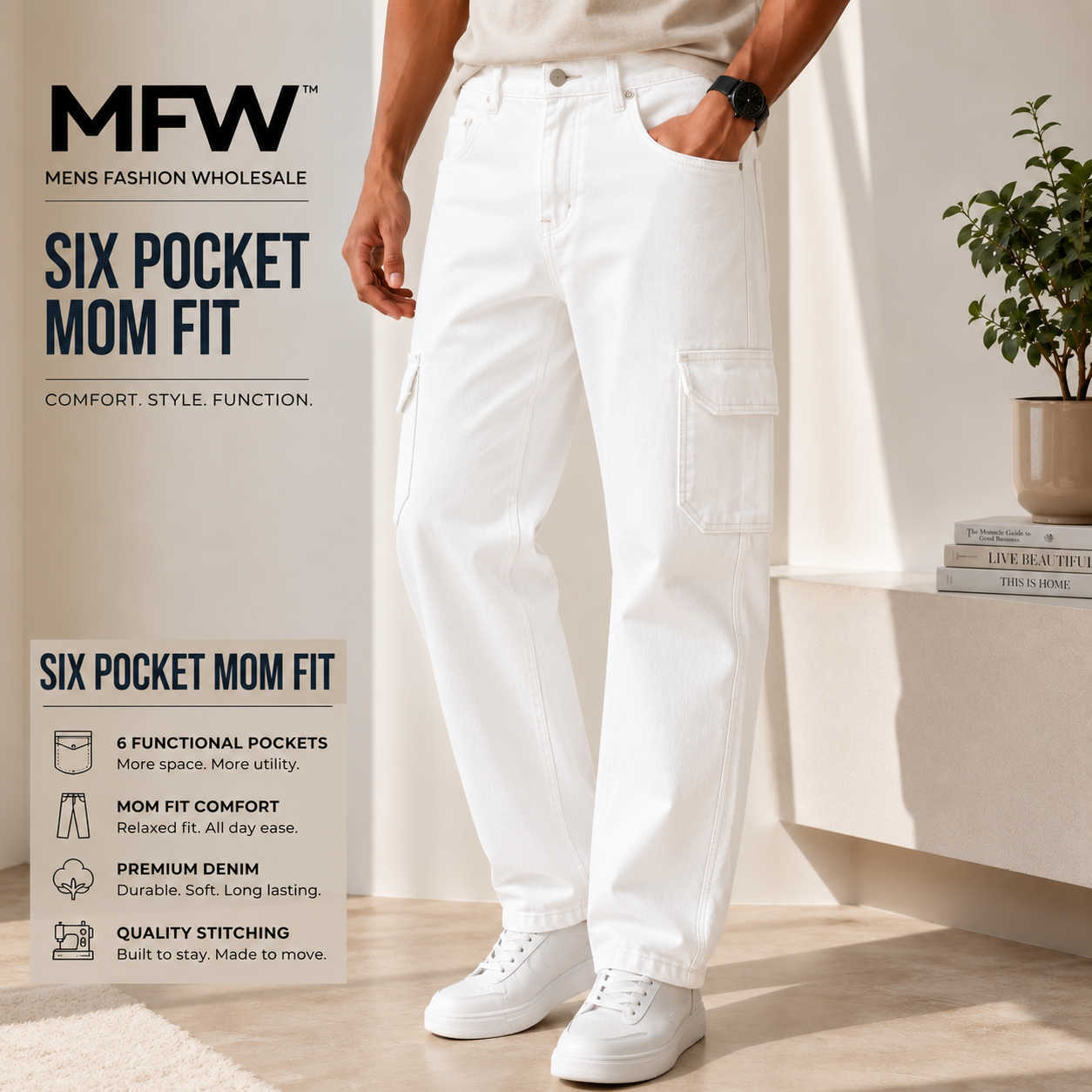 Men's 6 pocket mom fit jeans buy @350 rs only (Read description before ordering)