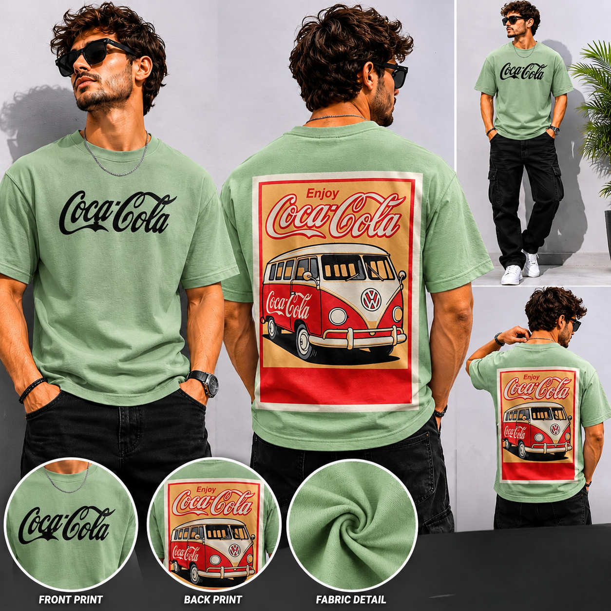 Round neck Front and back print drop shoulder Tshirt 1 pc @199 and 3 pcs @ 499