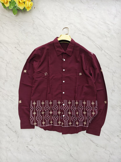 Men's Full sleeve Lachka fabric Bottom Embroidery Shirts single pcs @350 and Buy 3 pc combo @999