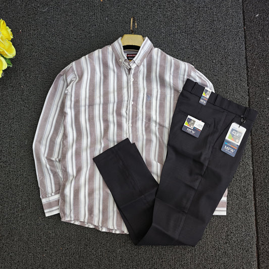 2 in 1 combo formal shirts + Lenin polo fit pants combo buy @550 rs only