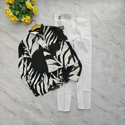 2 in 1 combo viscose printed shirts + lenin polo fit pants combo buy @600 rs only