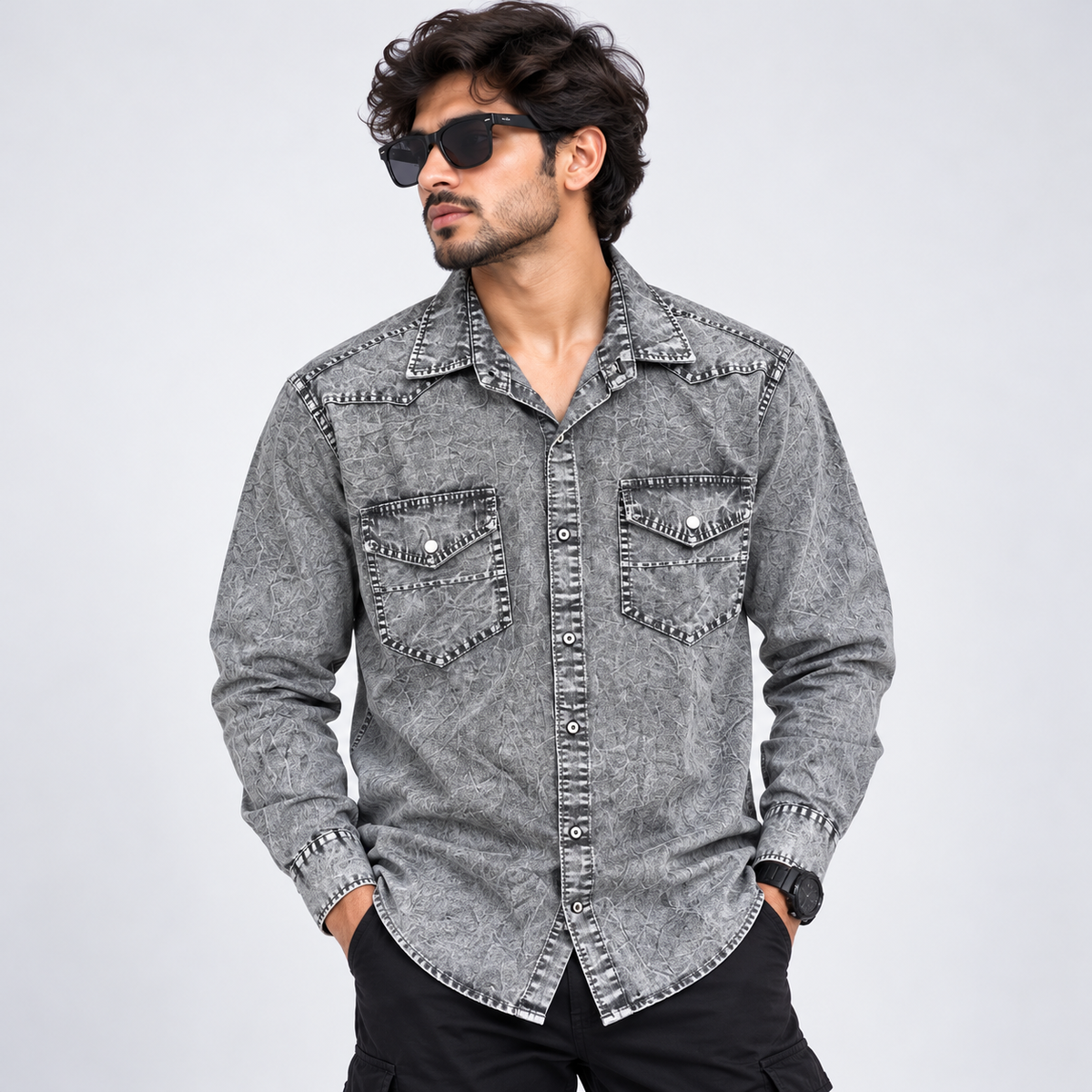 MFW Slim fit Denim shirts Single pcs @350 and Buy 3 pcs combo @999