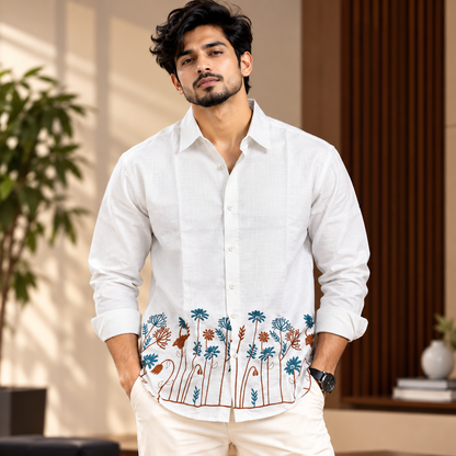 Men's Full sleeve Bottom Embroidery Shirts single pcs @350 and Buy 3 pc combo @999