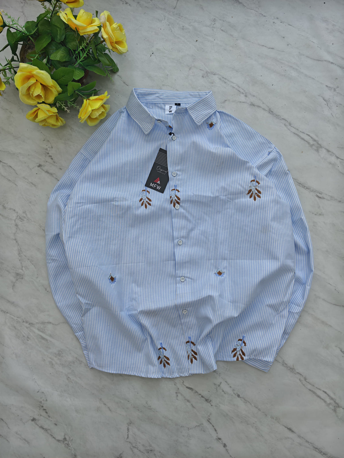 Men's Full sleeve Boxy fit type  Embroidery Shirts single pcs @350 and Buy 3 pc combo @999