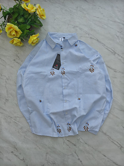 Men's Full sleeve Boxy fit type  Embroidery Shirts single pcs @350 and Buy 3 pc combo @999