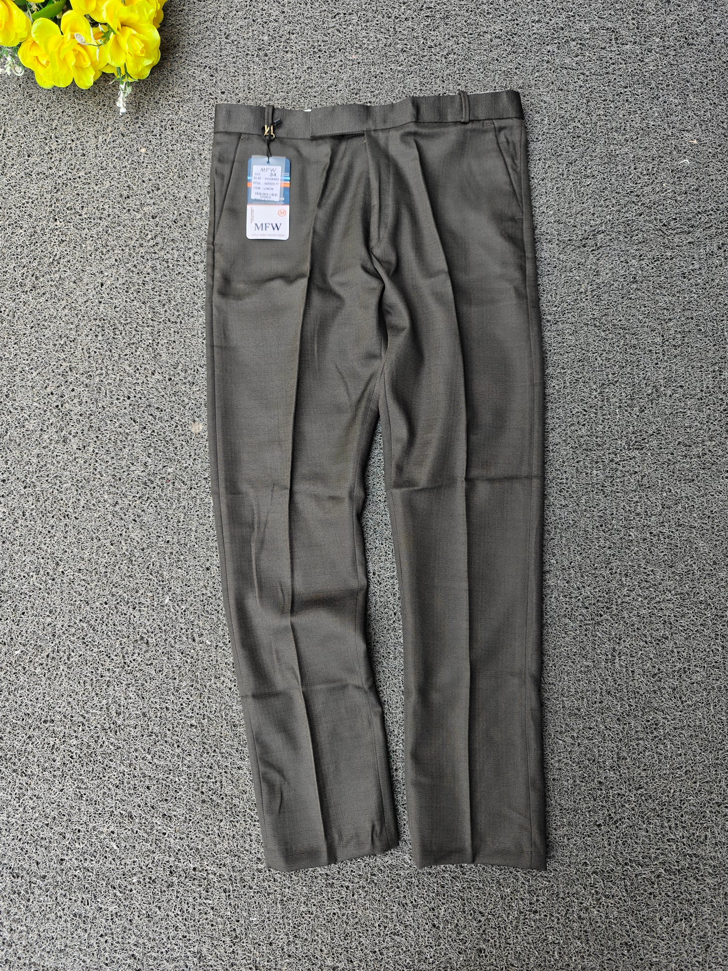 MFW Men's lenin textured polofit pants  buy 3 pant @ 1200 (dark green)