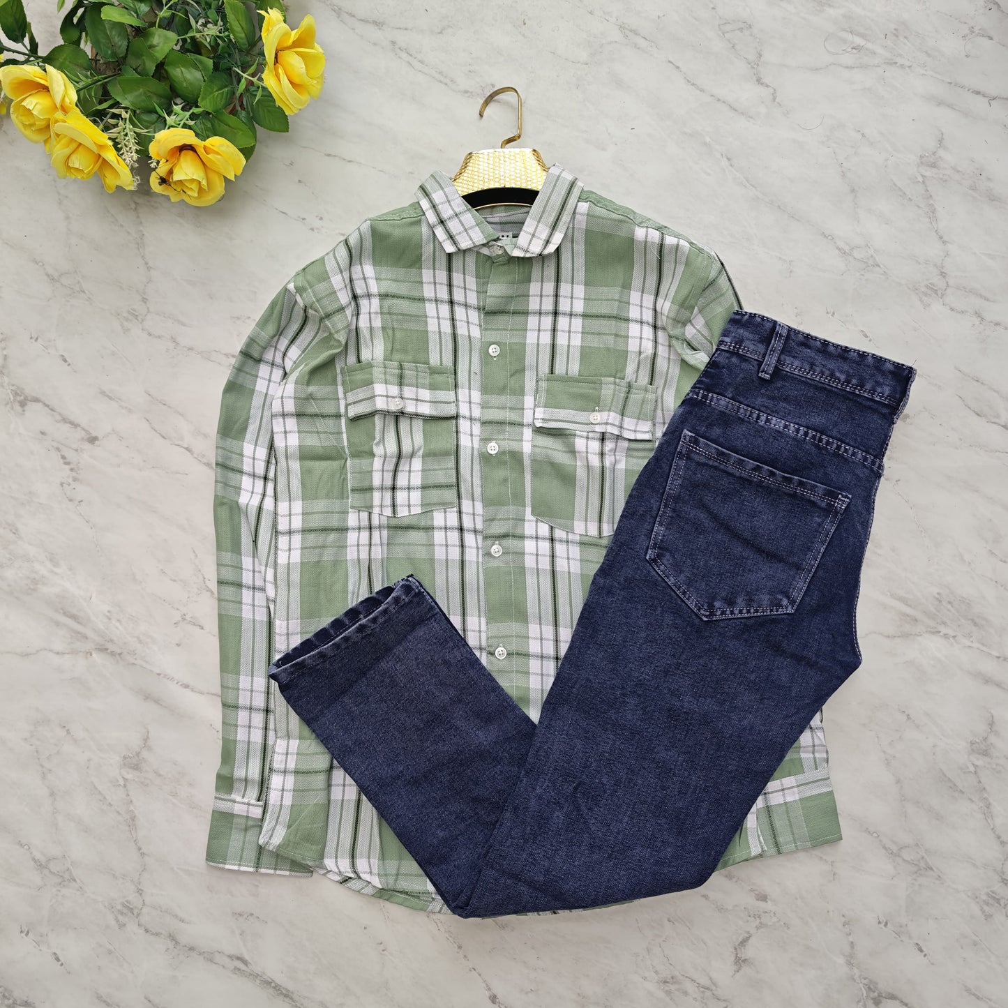 2 in 1 combo MFW back printed shirts + plain mom fit jeans combo buy @550 rs only