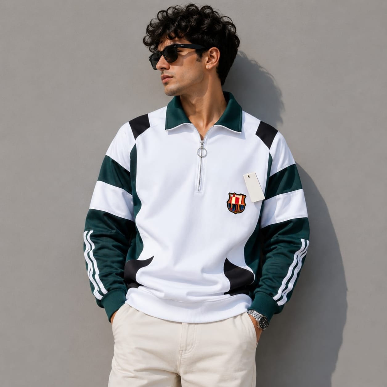 Men's korean Collar printed premium old money Zipper Full sleeve tshirts@249 (Fabric Reference – Please Read Description)