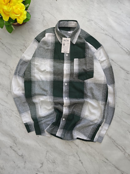 MFW baggy type Viral checked full sleeve shirts Single pcs @299 and Buy 4 pcs combo @999 (Green)[New]