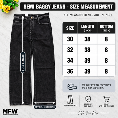 MFW Semi Baggy jeans pants buy@350 rs only