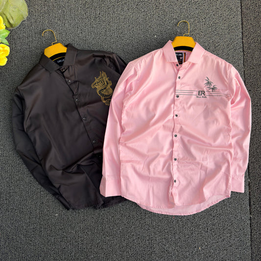 2 in 1 combo party wear stone work shirts buy 2 pcs combo 500 only