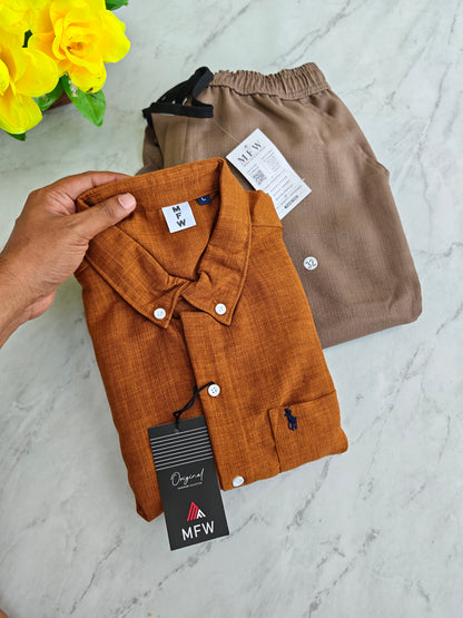 2 in 1 Combo MFW Lenin shirts + lenin relax fit pant buy @500 rs only