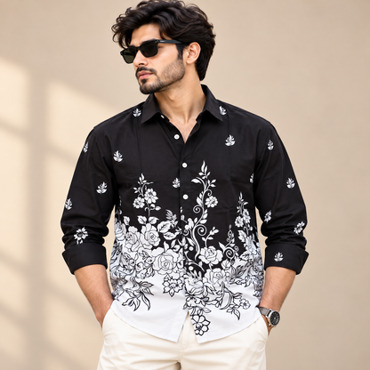 Men's Full sleeve Bottom Viscose Printed Shirts single pcs @350 and Buy 3 pc combo @999