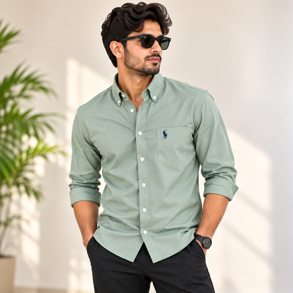 MFW Old money Plain shirts Single pcs @299 and Buy 4 pcs combo @999 (NEW)(Green)