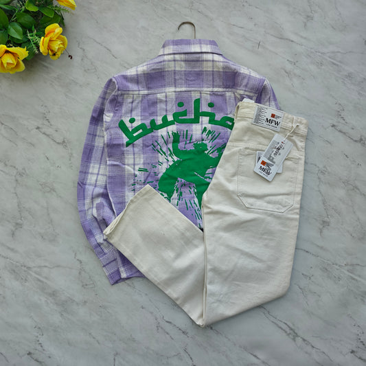 2 in 1 combo MFW back printed baggy shirts + mom fit jeans pant combo buy @600 rs only