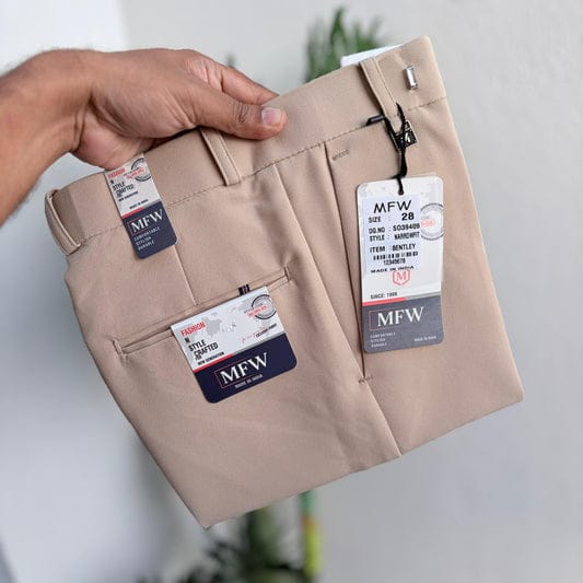 MFW Men's Barbie fabric polofit pants  buy @400 rs only (BEIGE) (A5)
