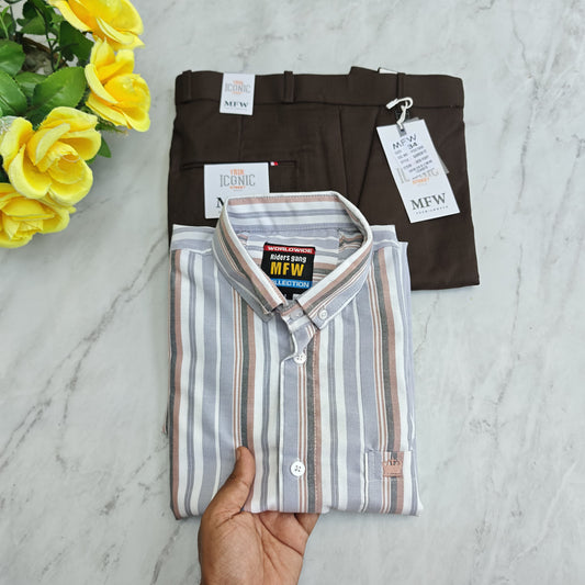 2 in 1 combo Oxford shirts + Lenin polo fit pants combo buy @550 rs only