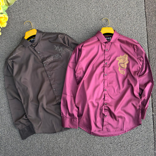 2 in 1 combo party wear stone work shirts buy 2 pcs combo 500 only