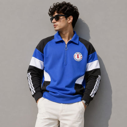 Men's korean Collar printed premium old money Zipper Full sleeve tshirts@249 (Fabric Reference – Please Read Description)