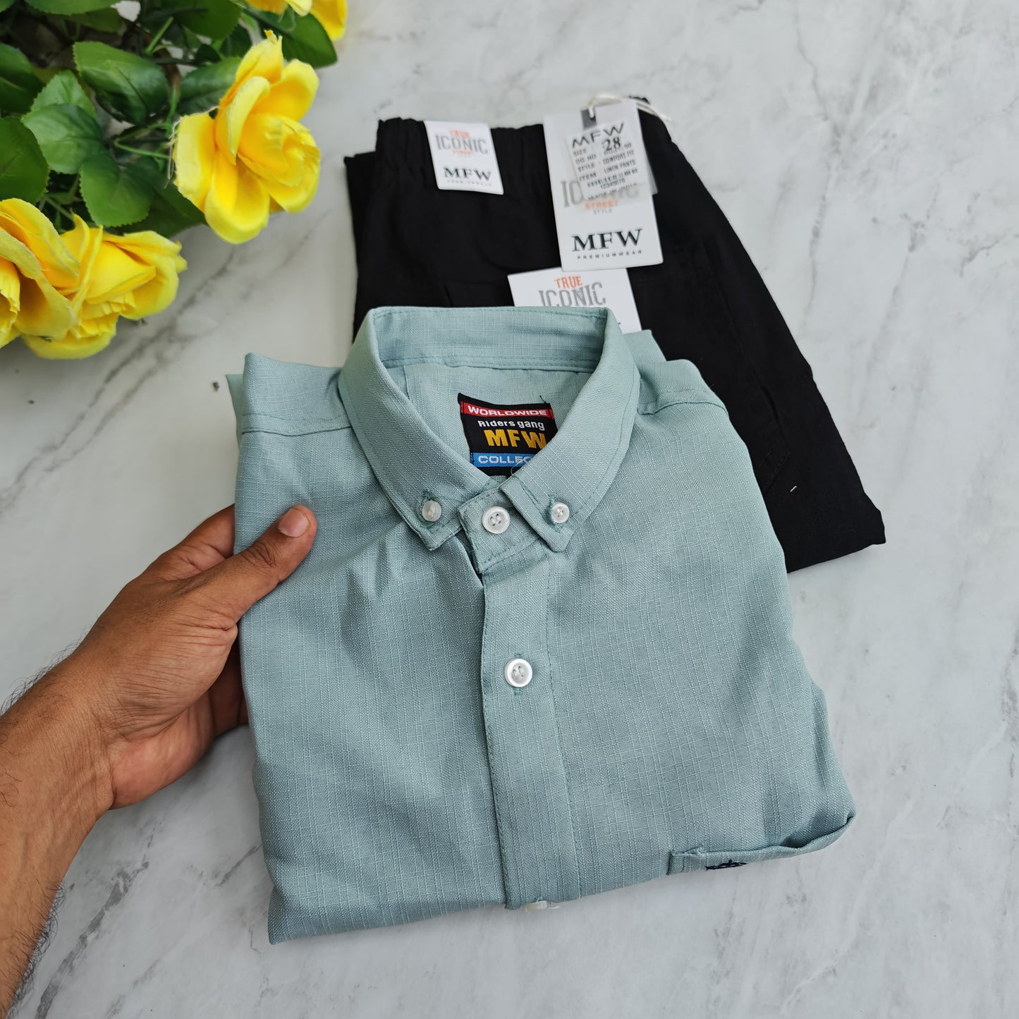 2 in 1 combo mfw lenin shirts + Lenin relax fit pant combo buy @550 rs only