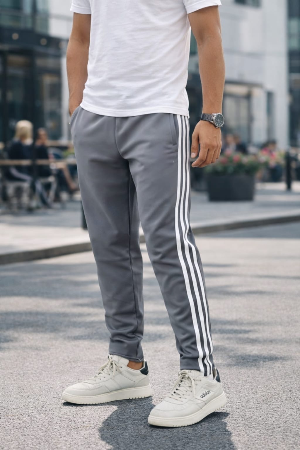 NS 3 Line paper track pants buy 3 pcs @499( Ash normal fit)